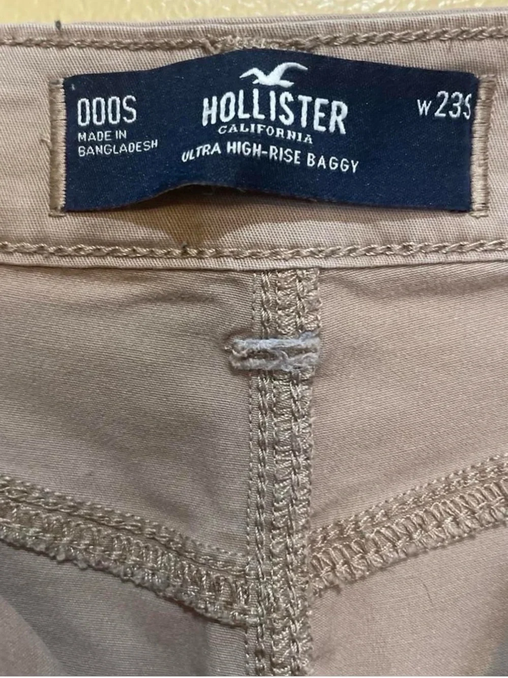 Hollister light brown Women's Cargo Pants with Multiple Pockets